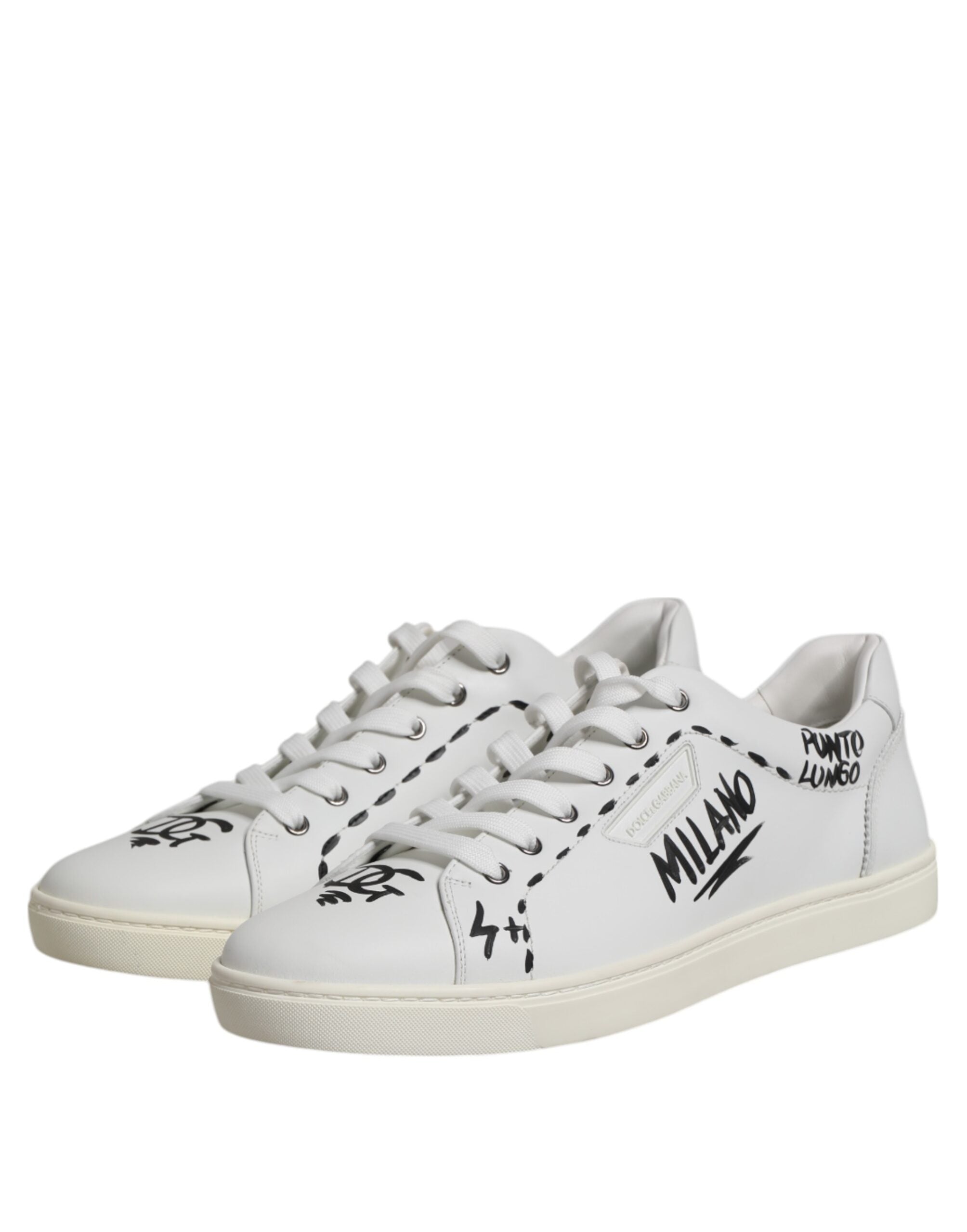 Baskets Dolce &amp; Gabbana en cuir de veau blanc London pour homme