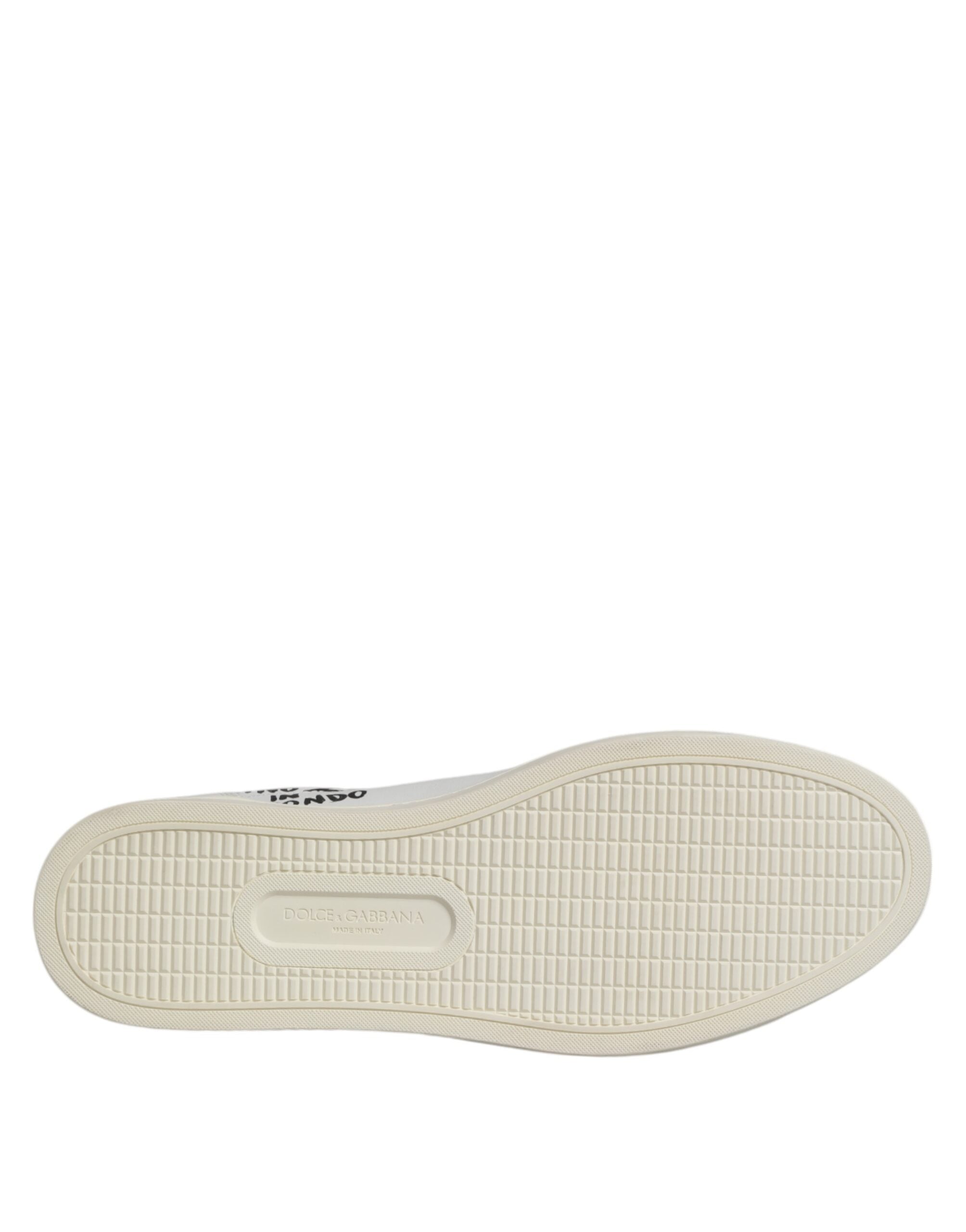 Baskets Dolce &amp; Gabbana en cuir de veau blanc London pour homme