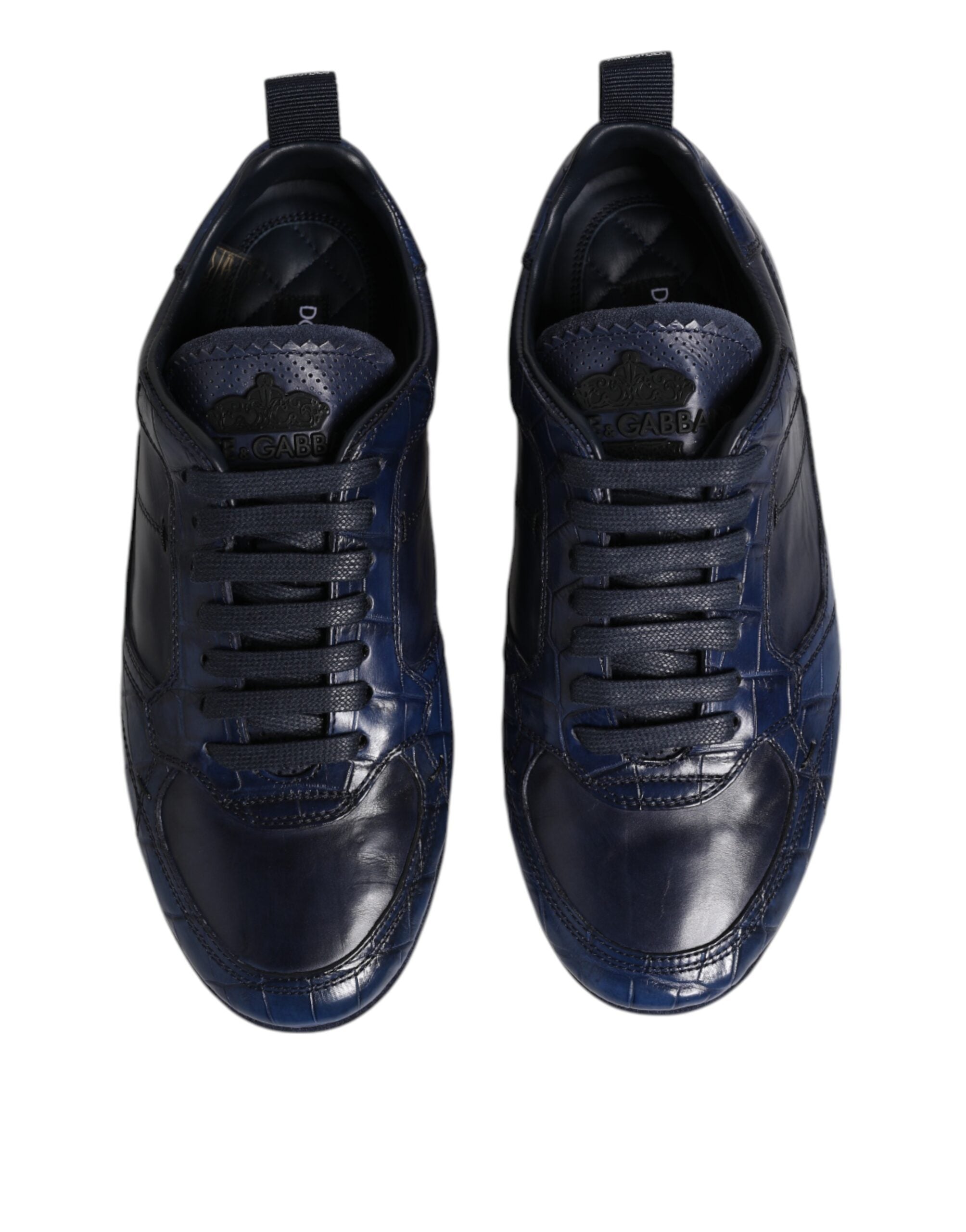 Baskets basses Dolce &amp; Gabbana en cuir bleu foncé pour homme
