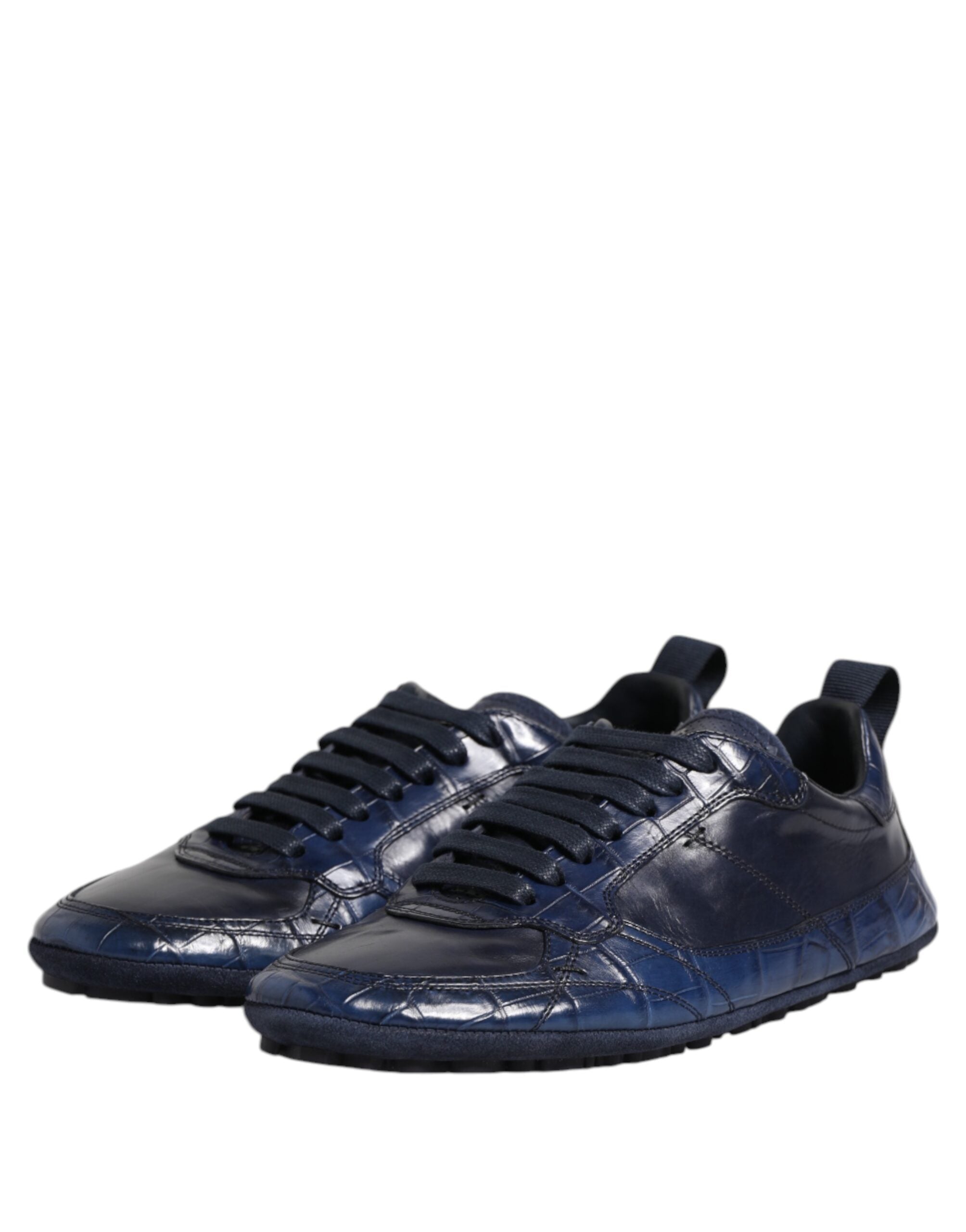 Baskets basses Dolce &amp; Gabbana en cuir bleu foncé pour homme
