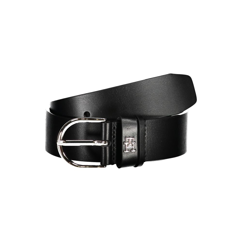 Tommy Hilfiger – Schicker schwarzer Ledergürtel mit Metallschnalle