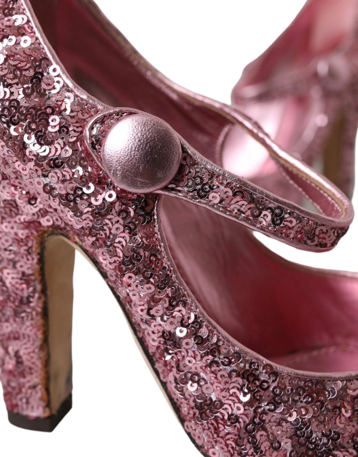 Dolce &amp; Gabbana Rosa Pailletten Mary Jane Pumps High Heels Schuhe