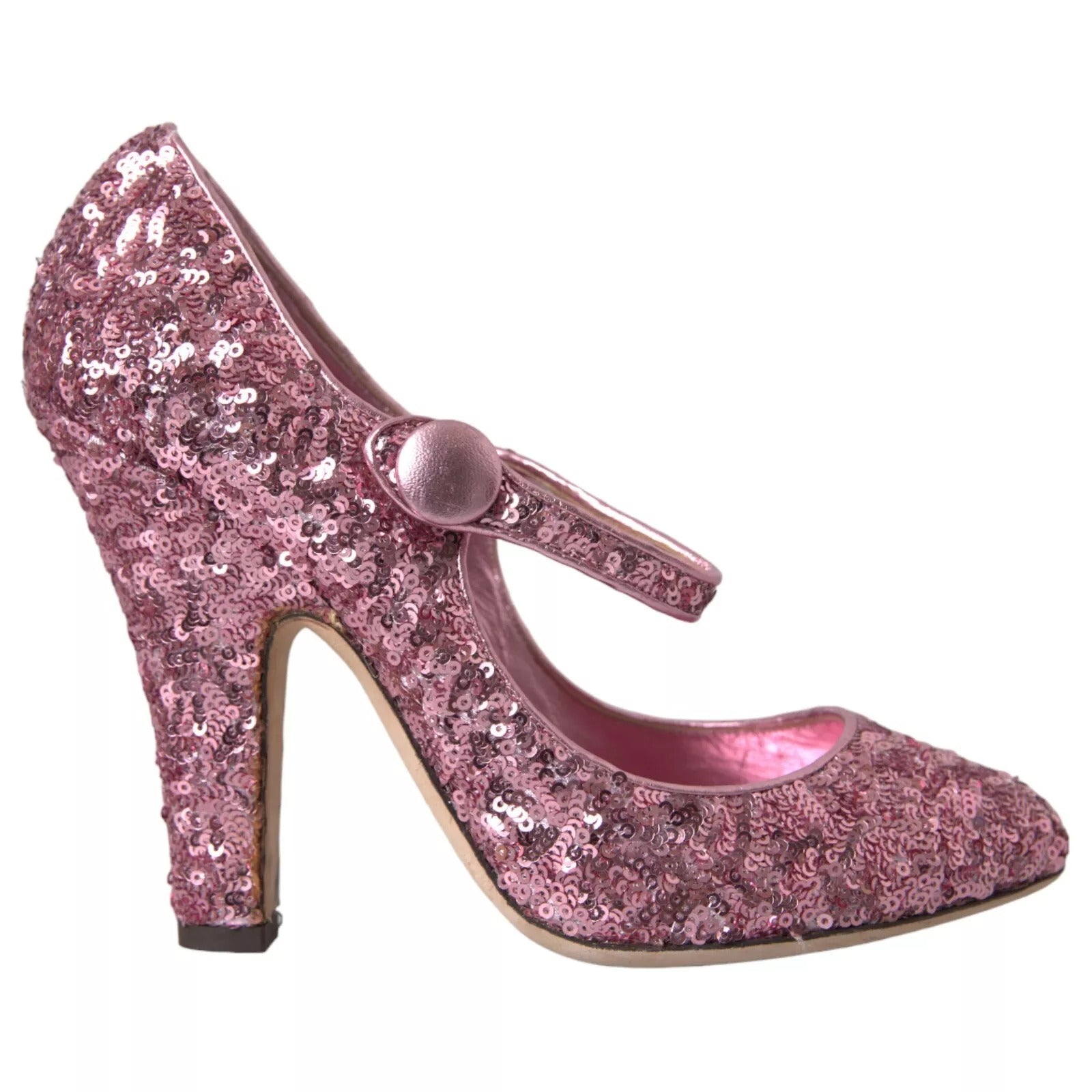 Dolce &amp; Gabbana Rosa Pailletten Mary Jane Pumps High Heels Schuhe