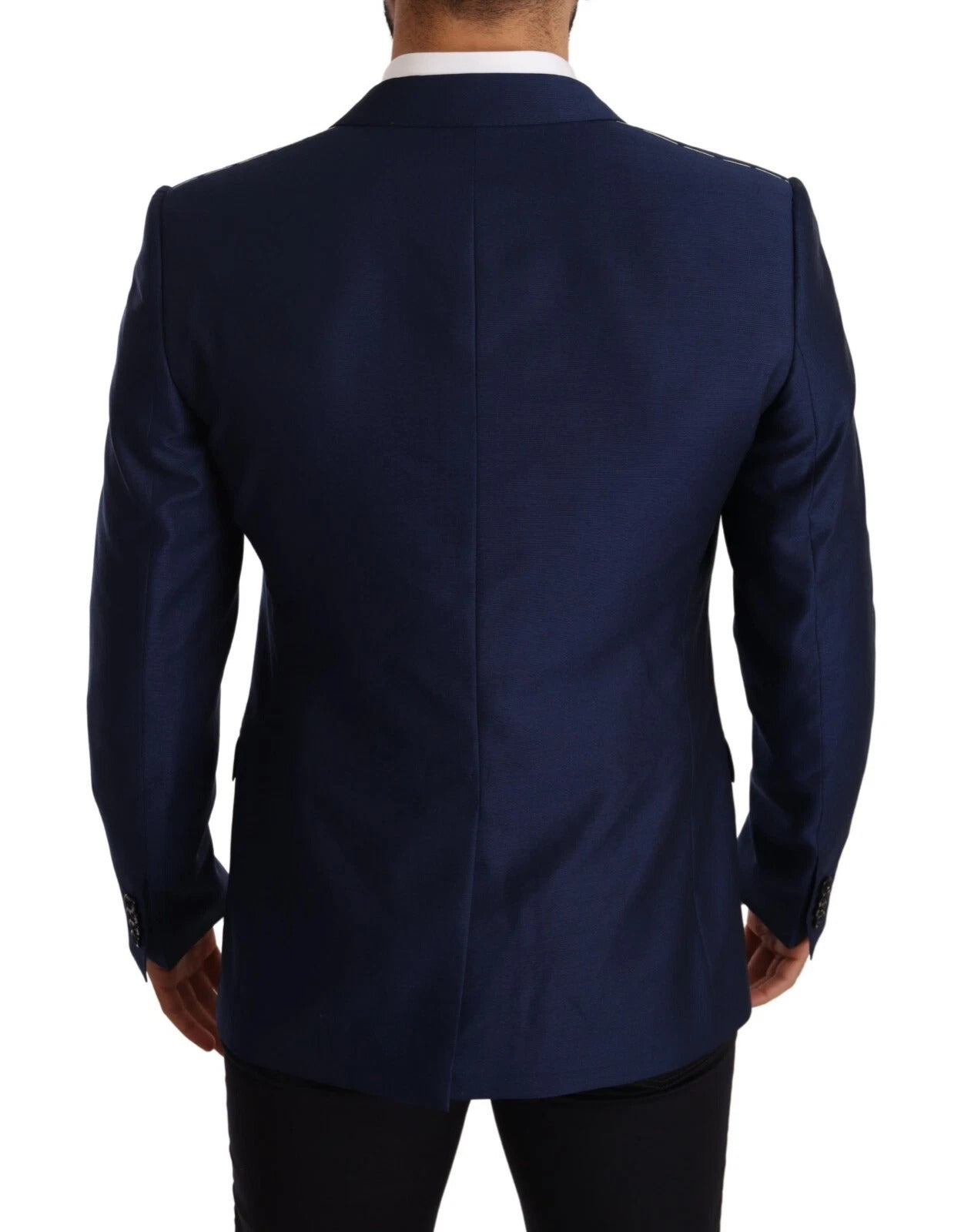 Blazer slim en laine bleu Martini Dolce &amp; Gabbana