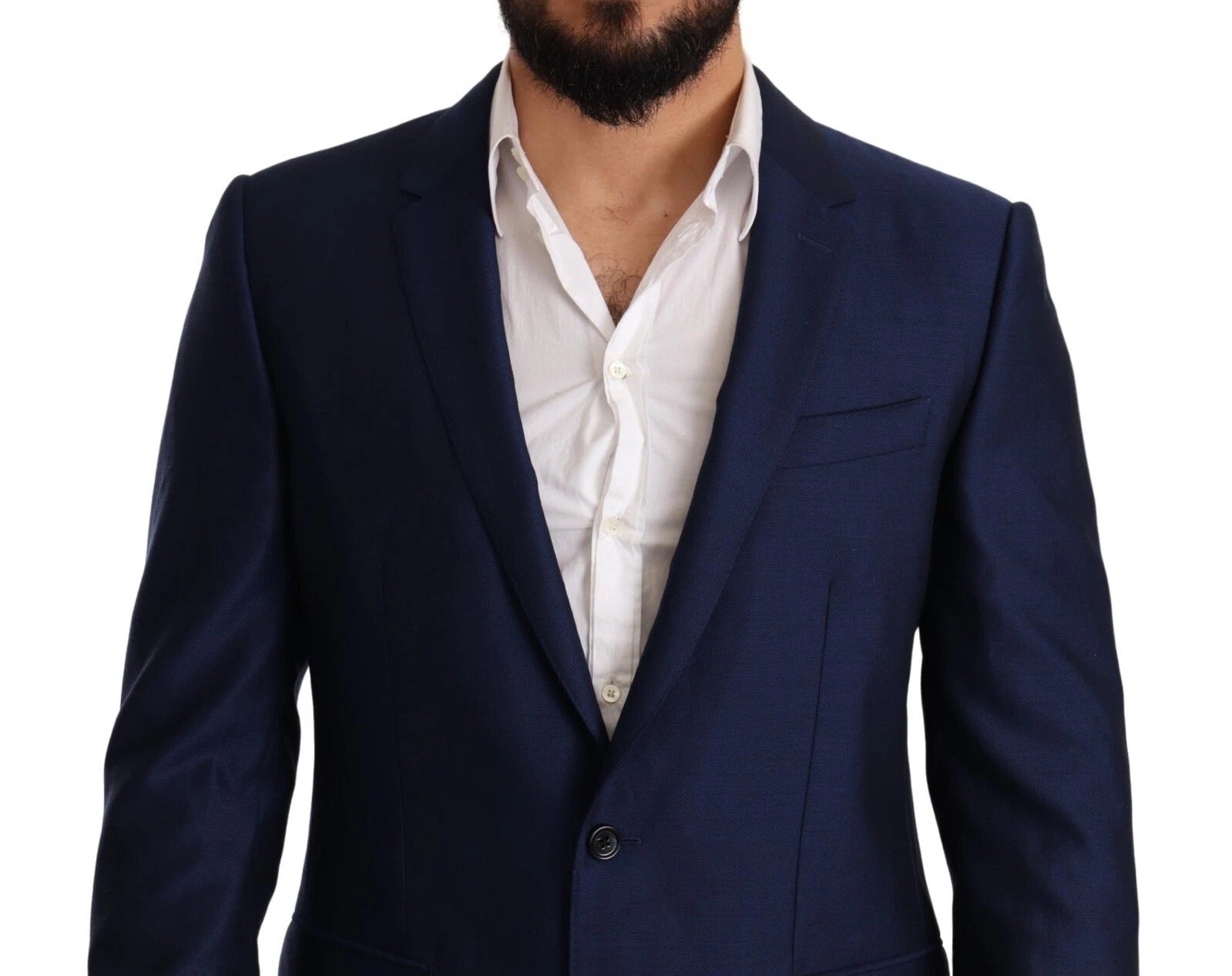 Blazer slim en laine bleu Martini Dolce &amp; Gabbana