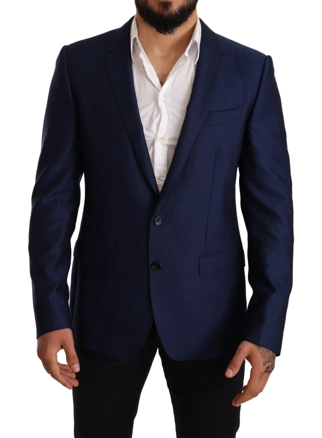 Blazer slim en laine bleu Martini Dolce &amp; Gabbana