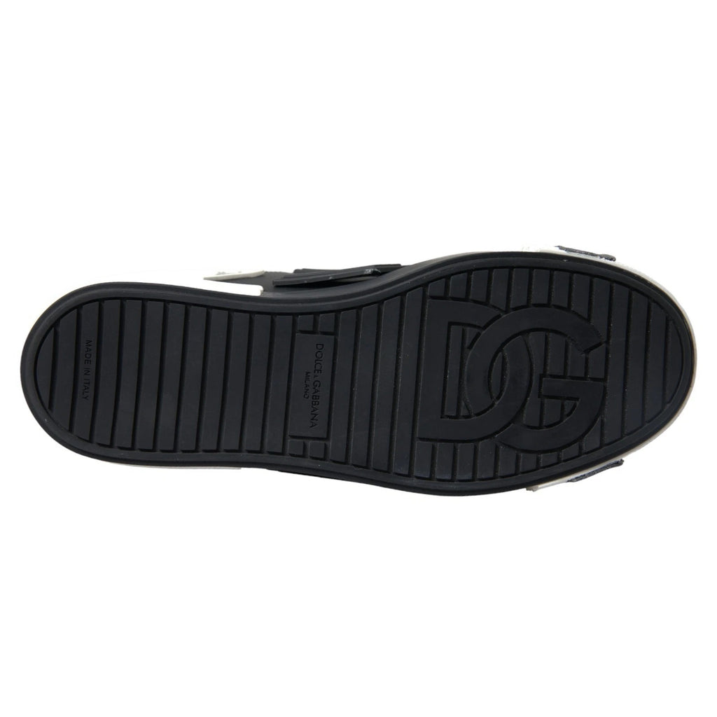 Baskets basses en cuir noir Dolce &amp; Gabbana Portofino