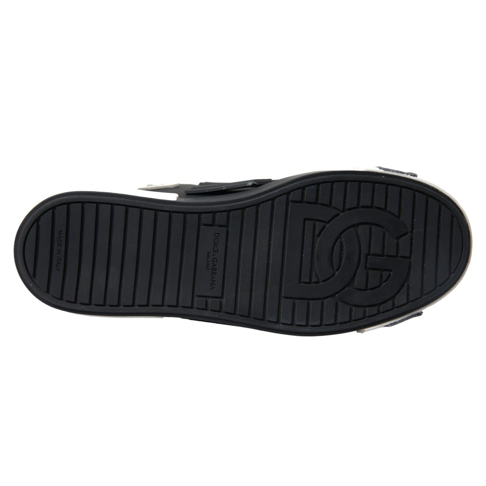 Baskets basses en cuir noir Dolce &amp; Gabbana Portofino
