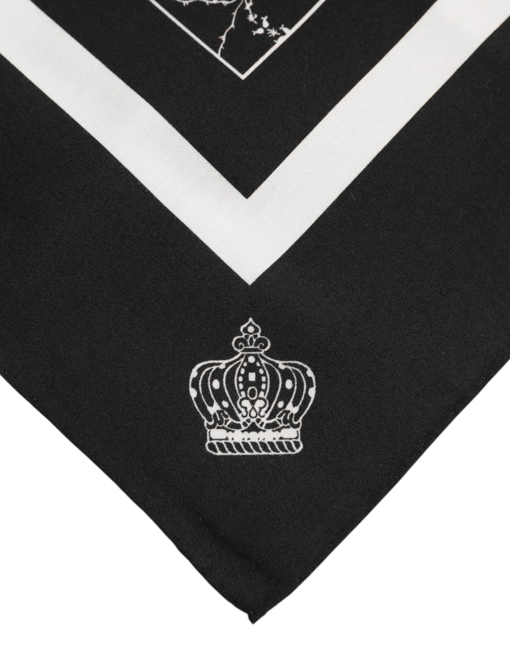 Foulard carré imprimé noir et blanc Dolce &amp; Gabbana