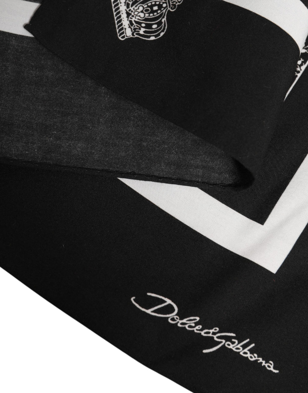 Foulard carré imprimé noir et blanc Dolce &amp; Gabbana