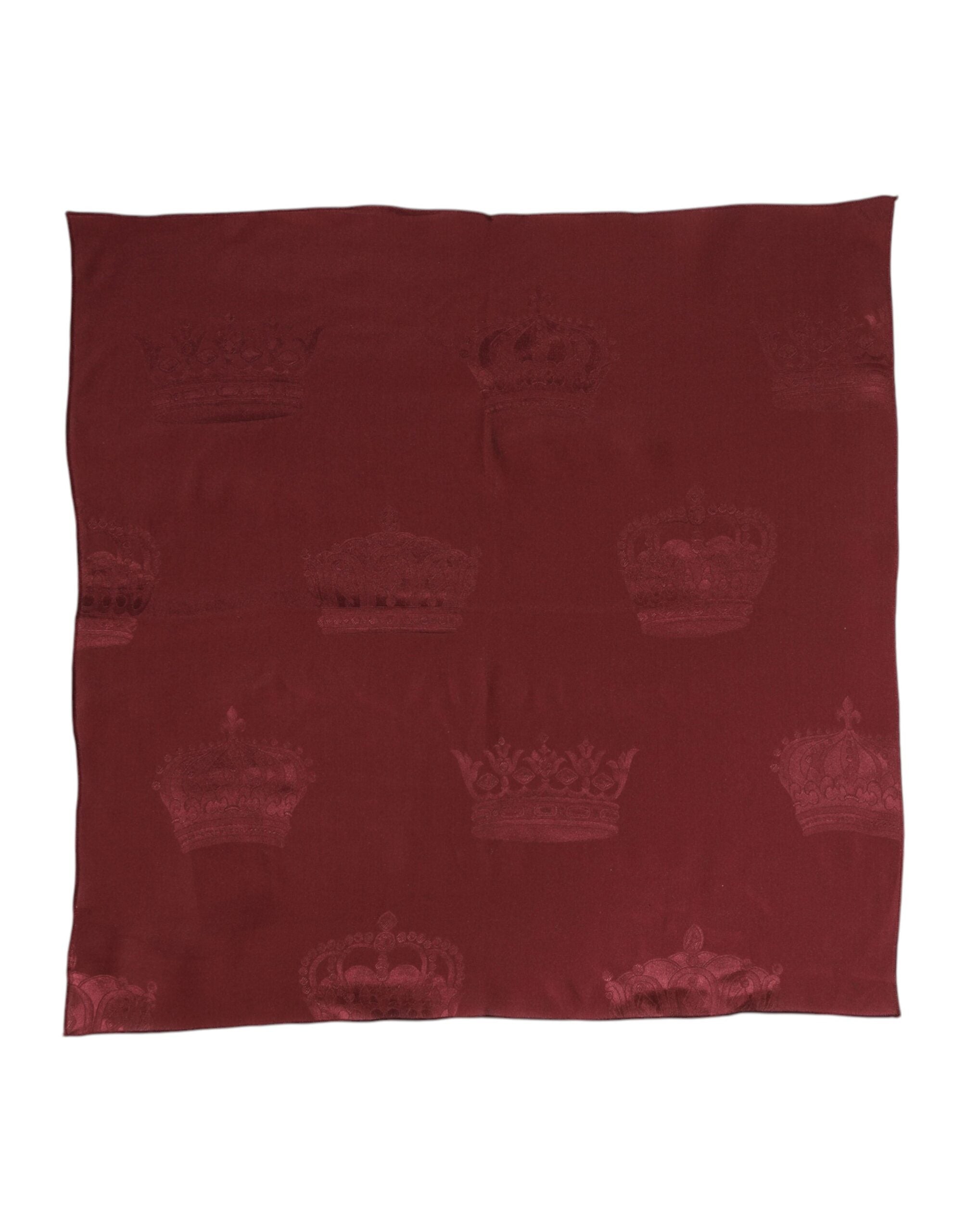 Dolce &amp; Gabbana – Kastanienbrauner Seidenschal mit Kronenmotiv für Herren