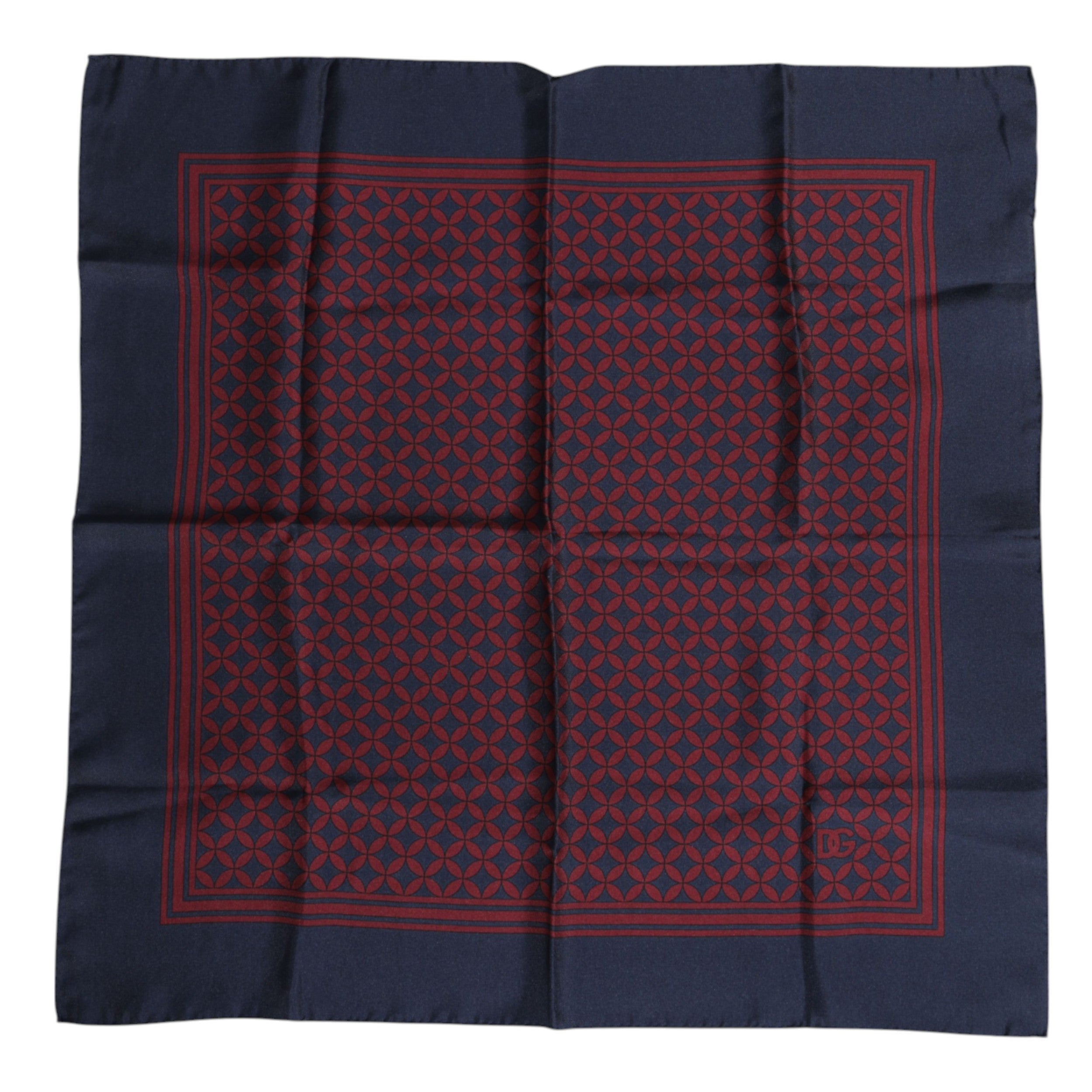 Dolce &amp; Gabbana Rot-Blau bedruckter quadratischer Seidenschal für Herren