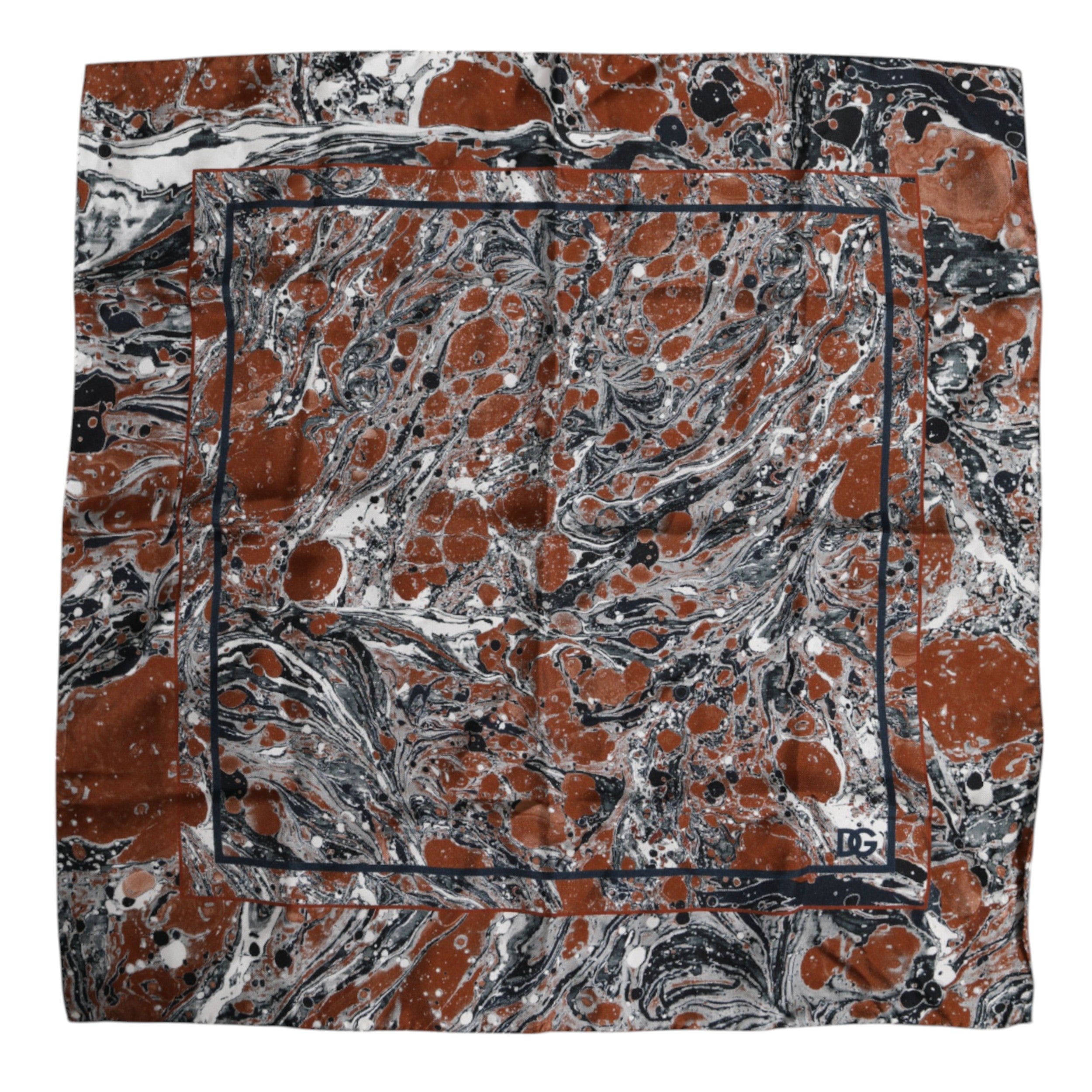 Dolce &amp; Gabbana – Quadratischer Foulard aus mehrfarbiger Marmorseide