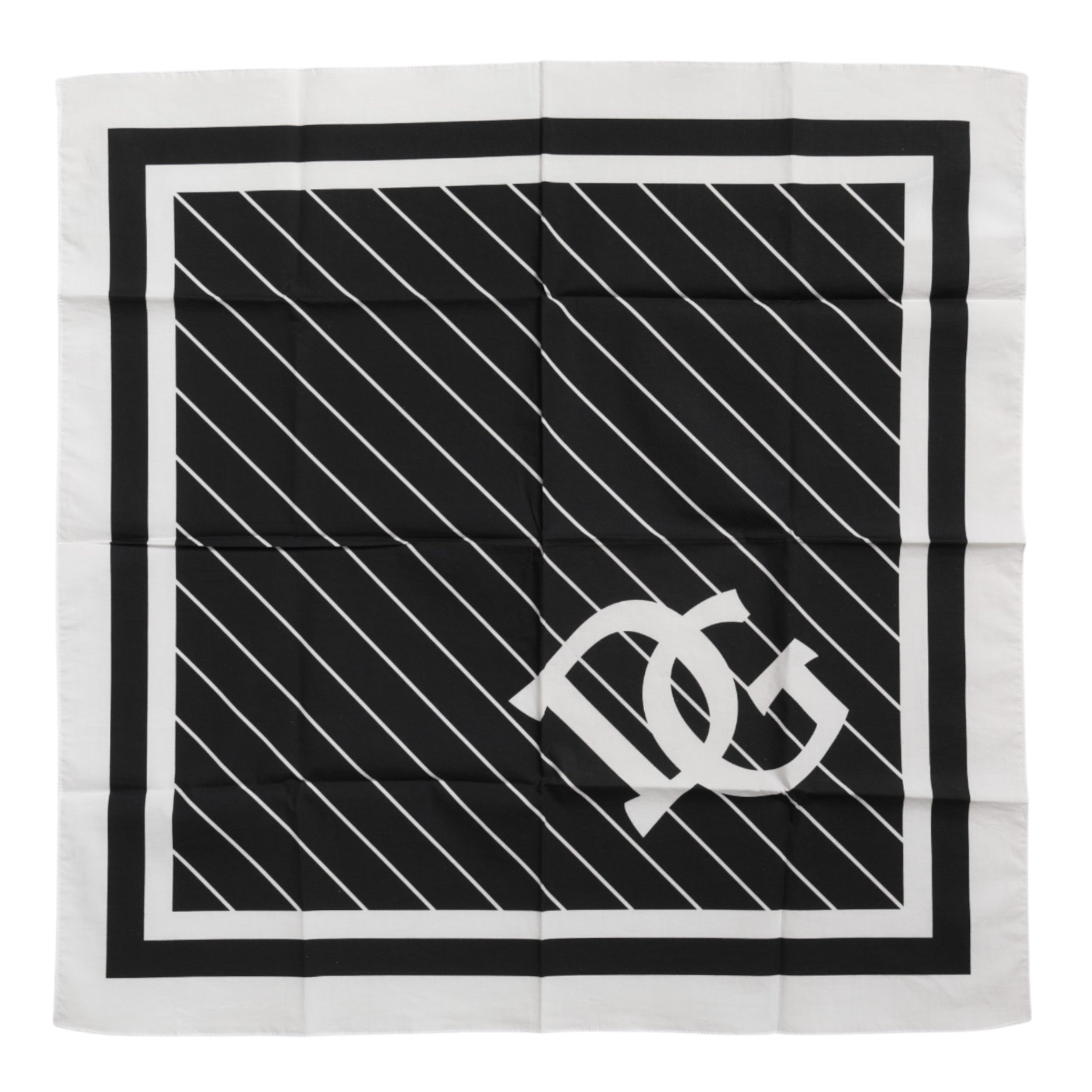 Dolce &amp; Gabbana Schwarz-Weiß DG Logo Quadratischer Herren-Foulardschal