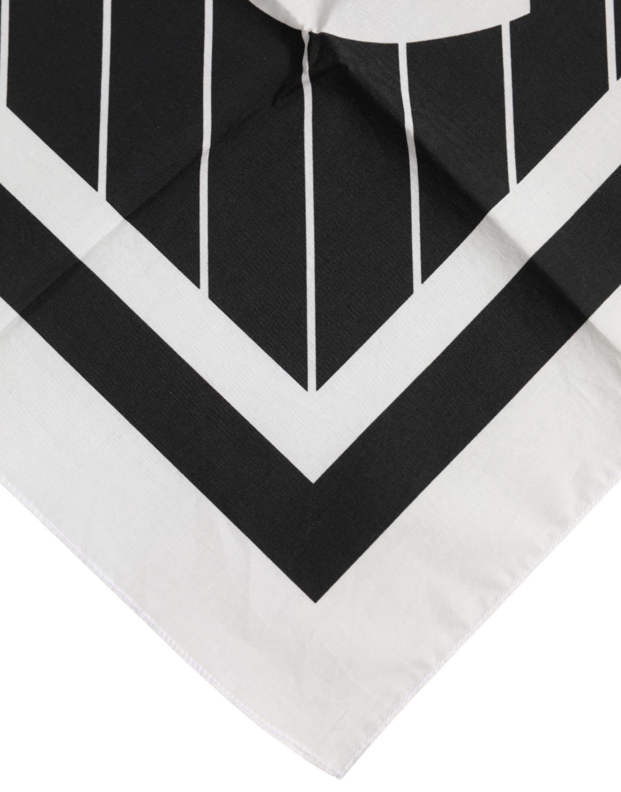 Dolce &amp; Gabbana Schwarz-Weiß DG Logo Quadratischer Herren-Foulardschal