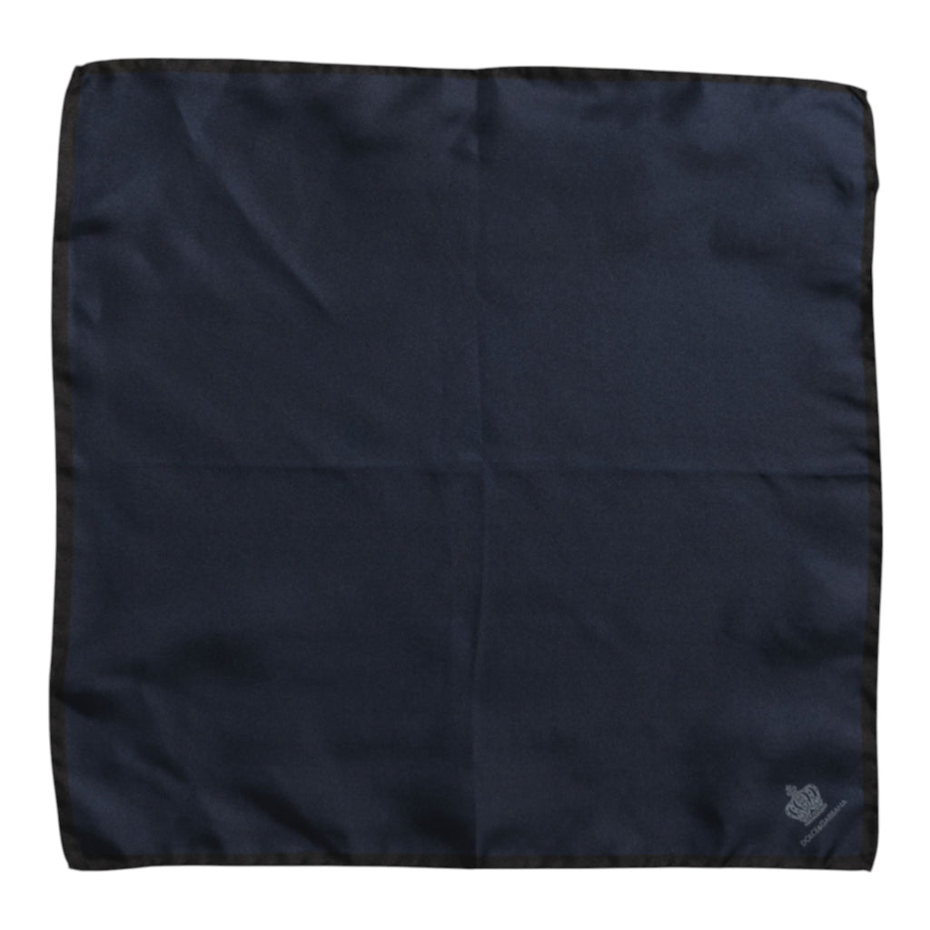 Foulard carré en soie bleu DG Crown pour homme Dolce &amp; Gabbana