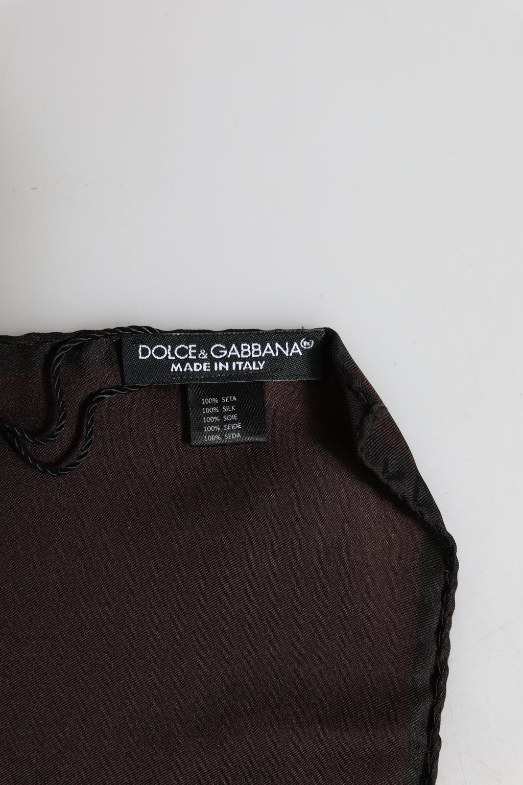 Foulard carré en soie marron Dolce &amp; Gabbana DG Crown pour homme