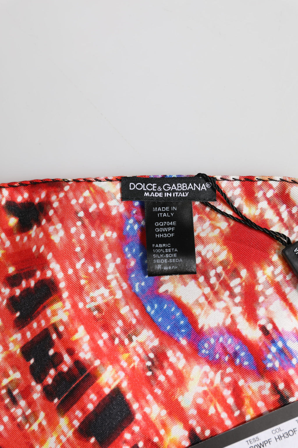 Foulard carré imprimé multicolore noir Dolce &amp; Gabbana