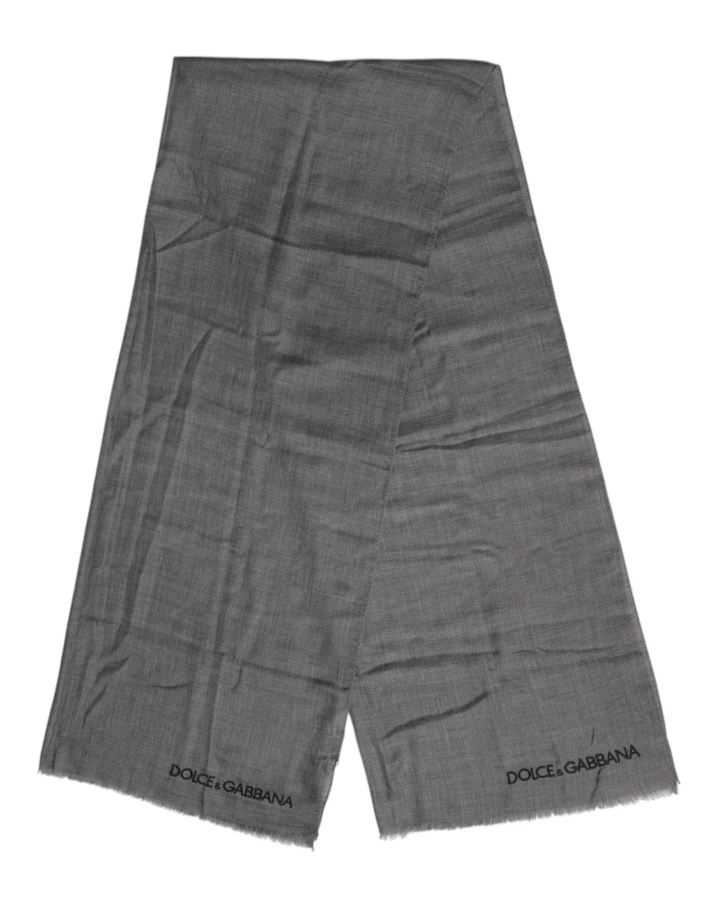 Foulard châle cache-cou imprimé logo gris Dolce &amp; Gabbana