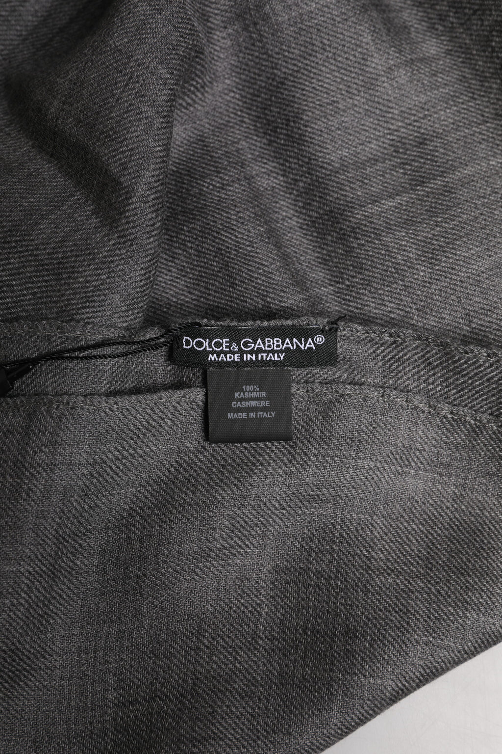 Foulard châle cache-cou imprimé logo gris Dolce &amp; Gabbana