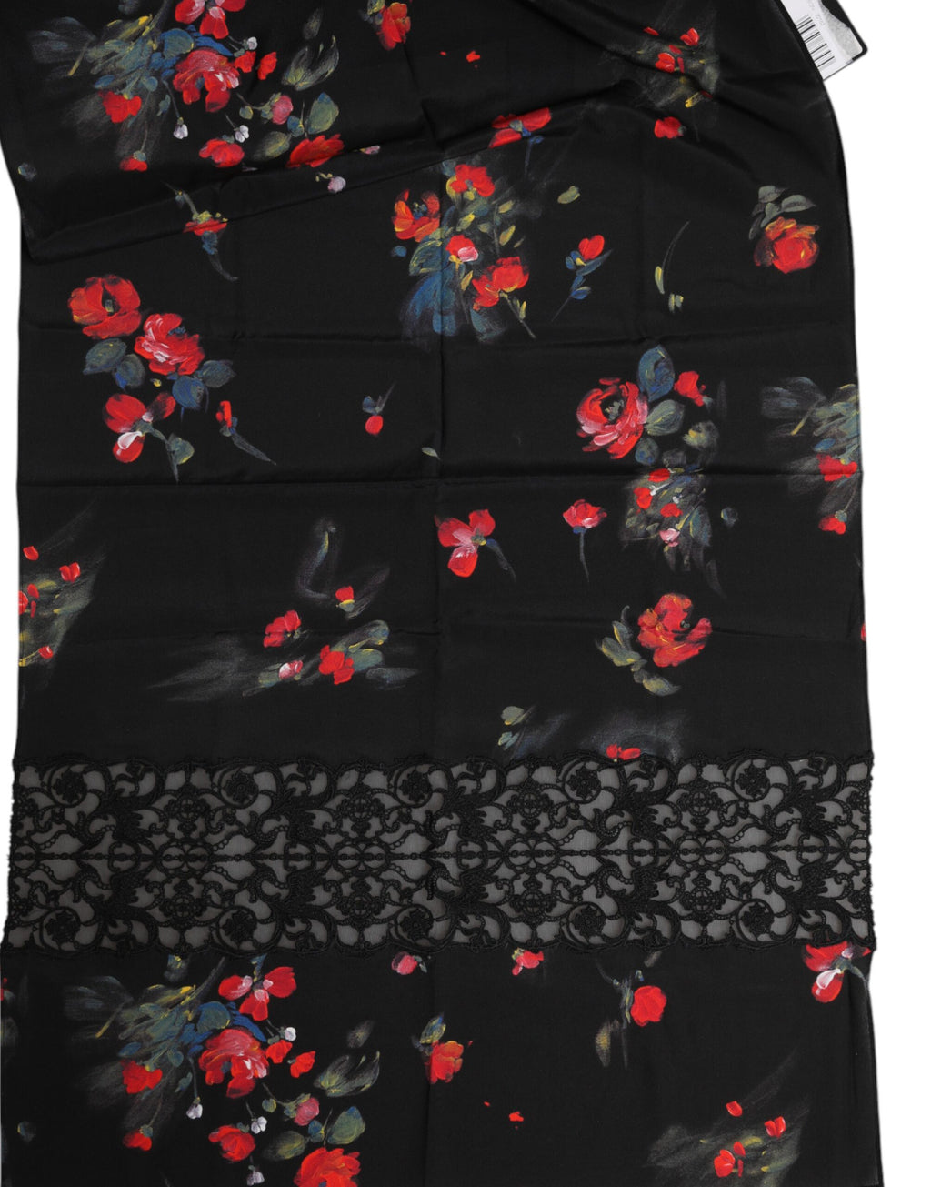 Foulard cache-cou noir à imprimé floral Dolce &amp; Gabbana