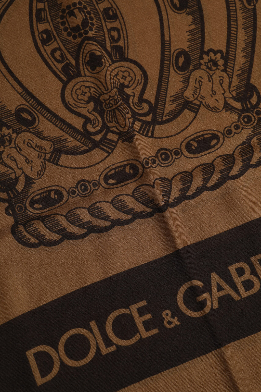 Foulard Dolce &amp; Gabbana marron DG Crown pour homme