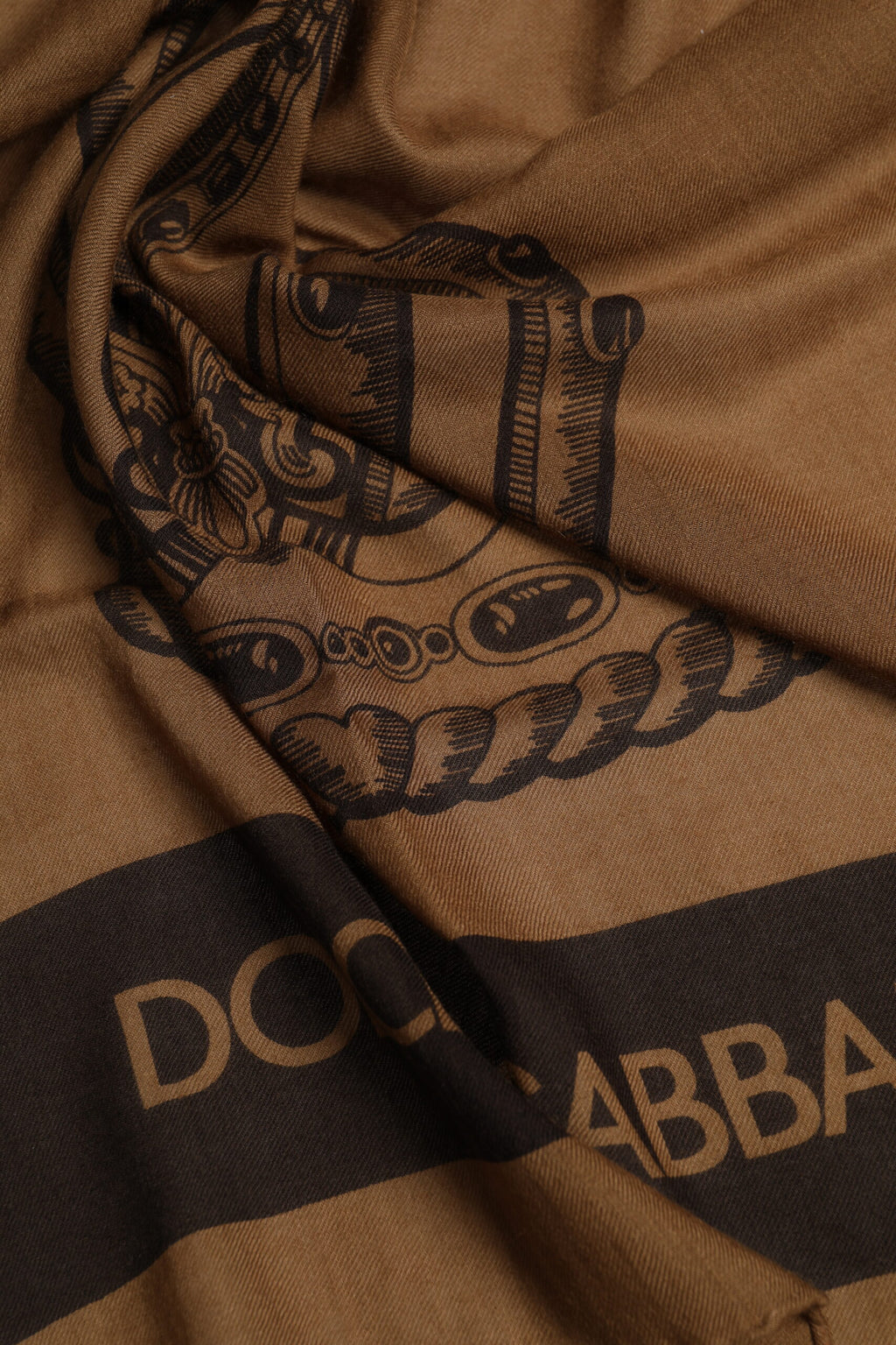 Foulard Dolce &amp; Gabbana marron DG Crown pour homme