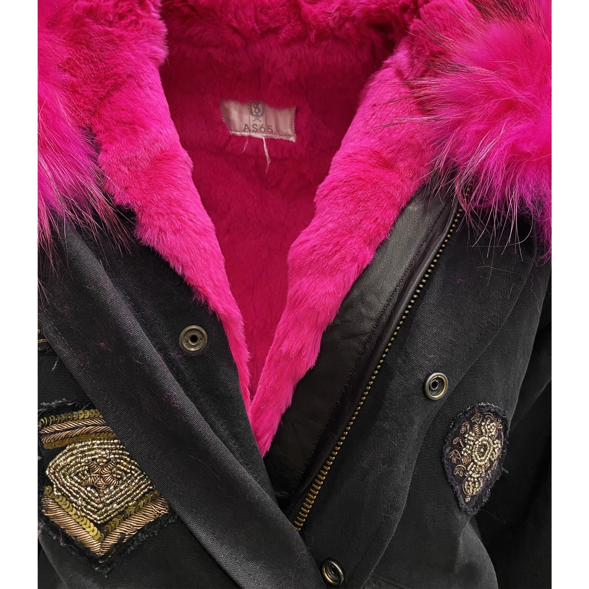 As65 Canvas Embellished Parka Jacket