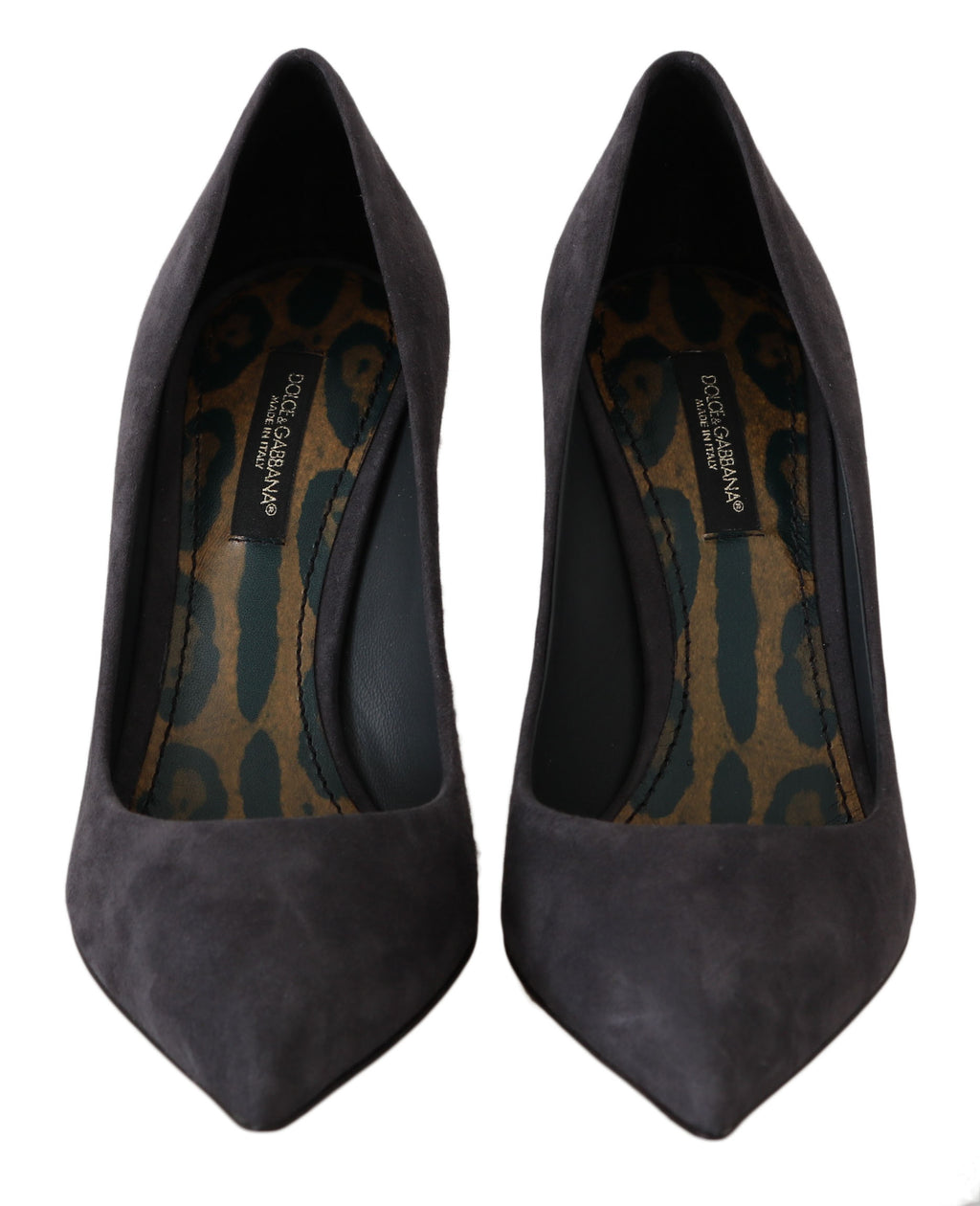 Escarpins à talons aiguilles élégants en daim gris Dolce &amp; Gabbana