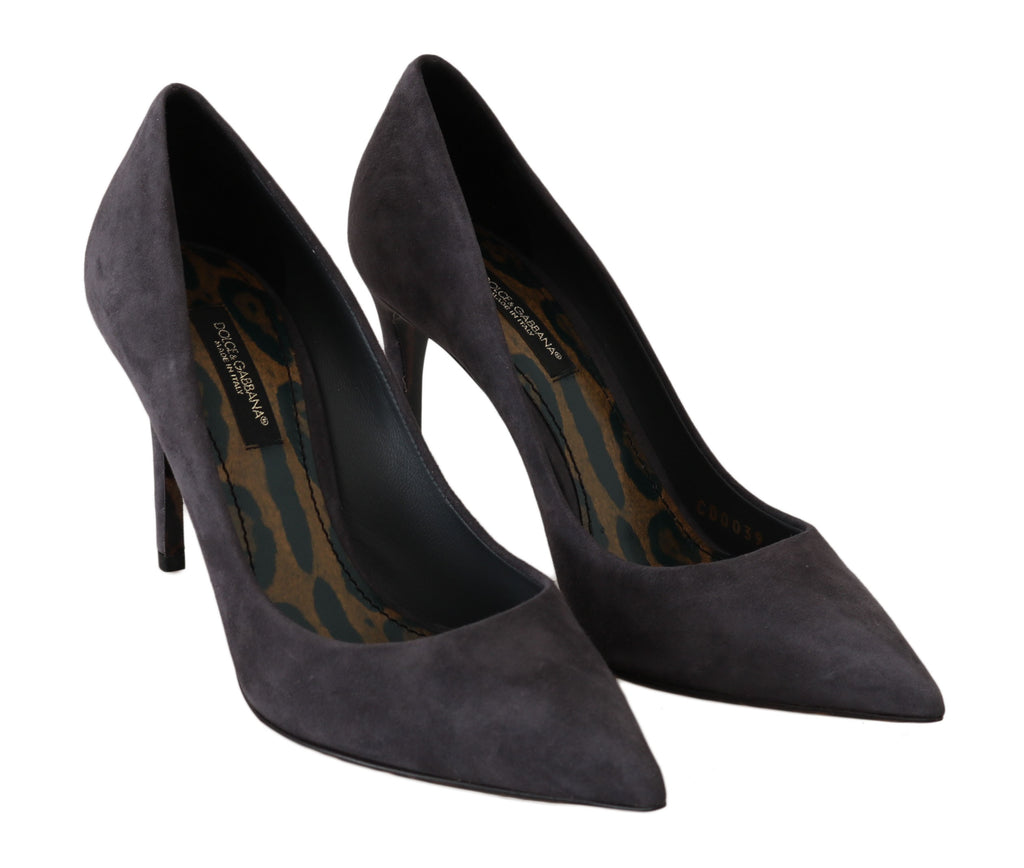 Escarpins à talons aiguilles élégants en daim gris Dolce &amp; Gabbana