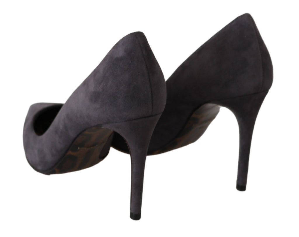 Escarpins à talons aiguilles élégants en daim gris Dolce &amp; Gabbana