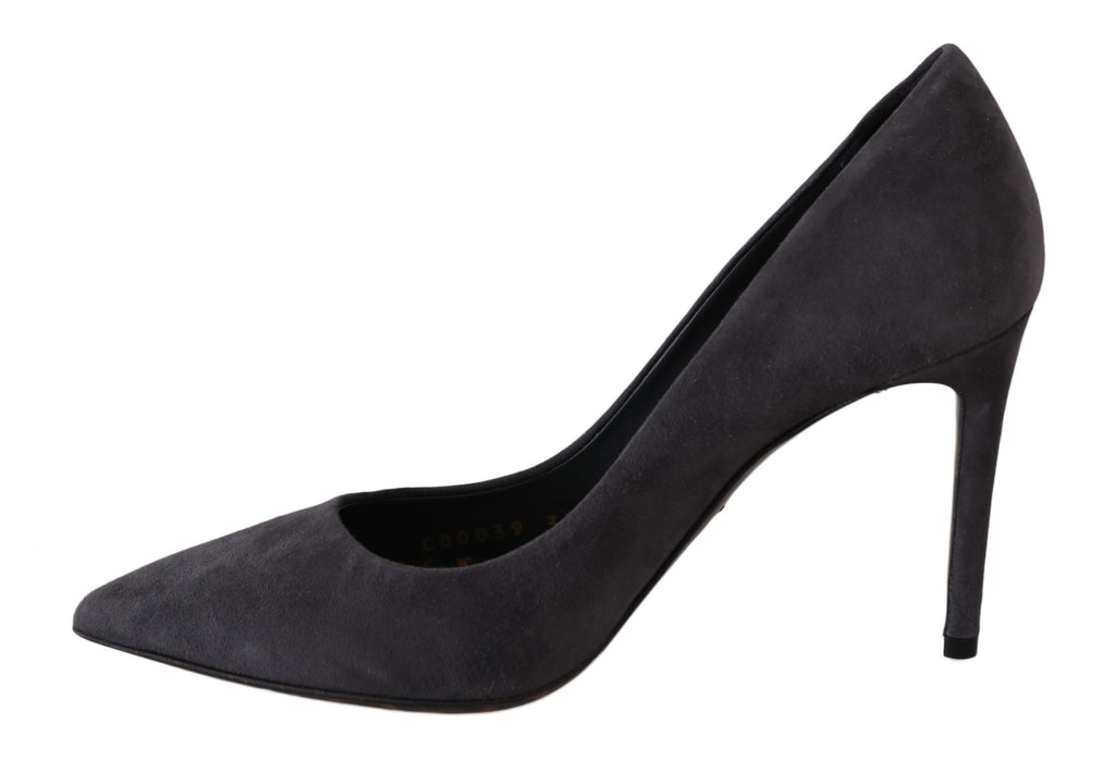 Escarpins à talons aiguilles élégants en daim gris Dolce &amp; Gabbana