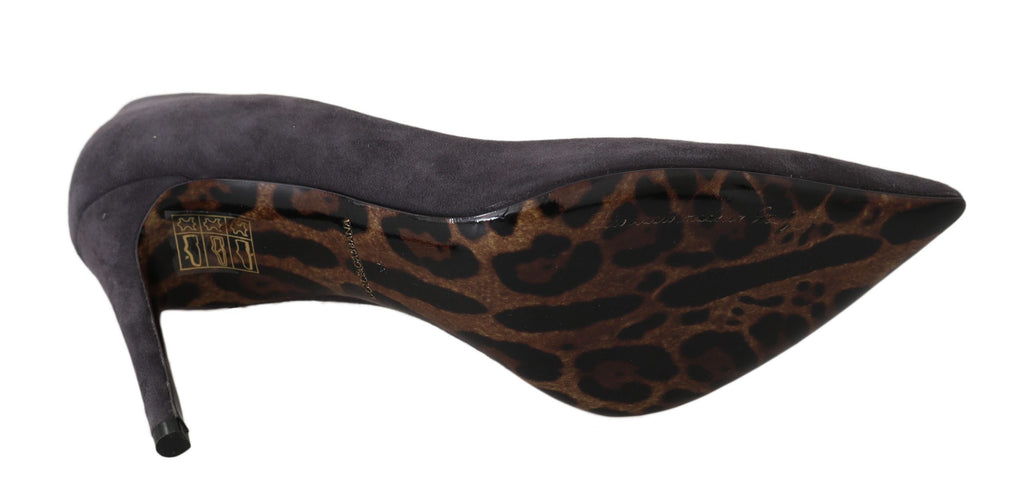Escarpins à talons aiguilles élégants en daim gris Dolce &amp; Gabbana