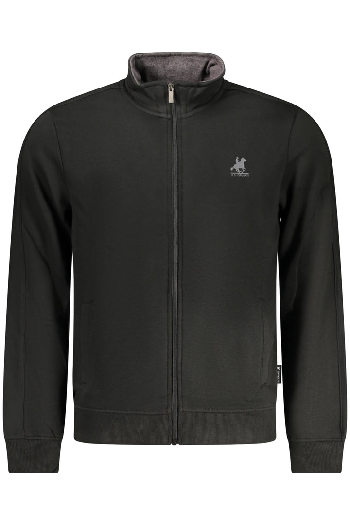US GRAND MEN&#39;S BLACK ZIP-UP SWEATSHIRT