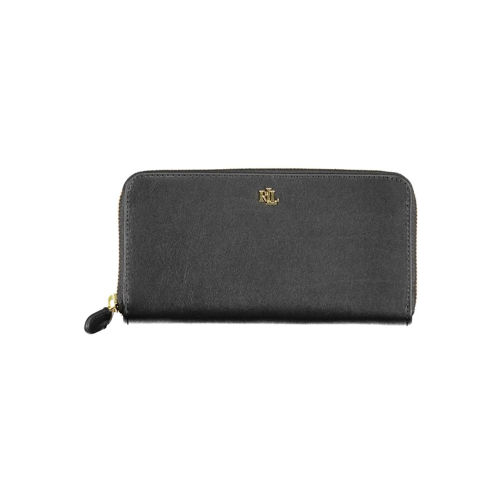 Portefeuille en cuir noir Ralph Lauren