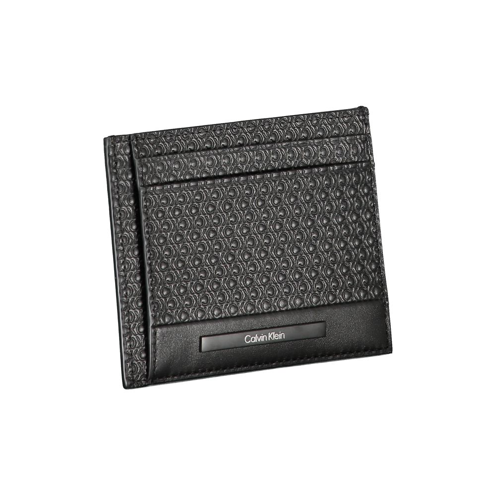 Portefeuille en cuir noir Calvin Klein
