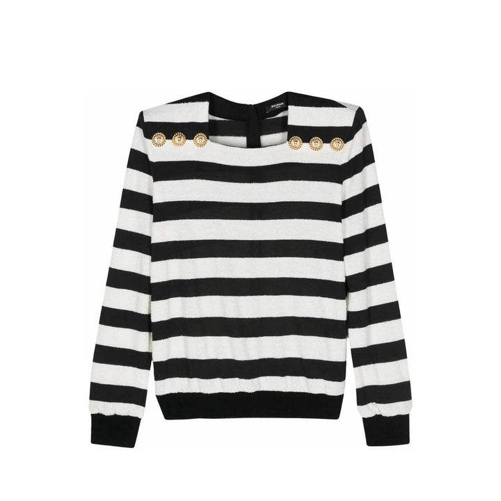 Balmain Striped Jersey Top