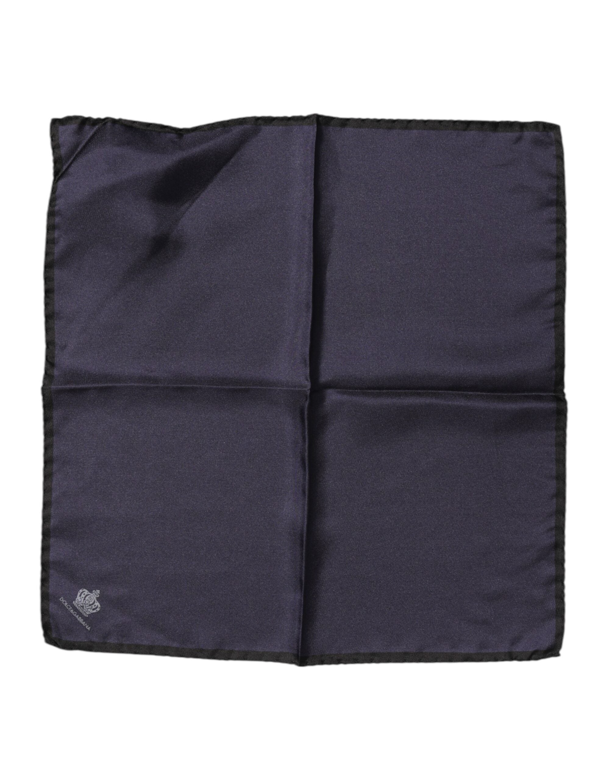 Dolce &amp; Gabbana Blauer quadratischer Foulard aus Seide mit DG-Krone für Herren