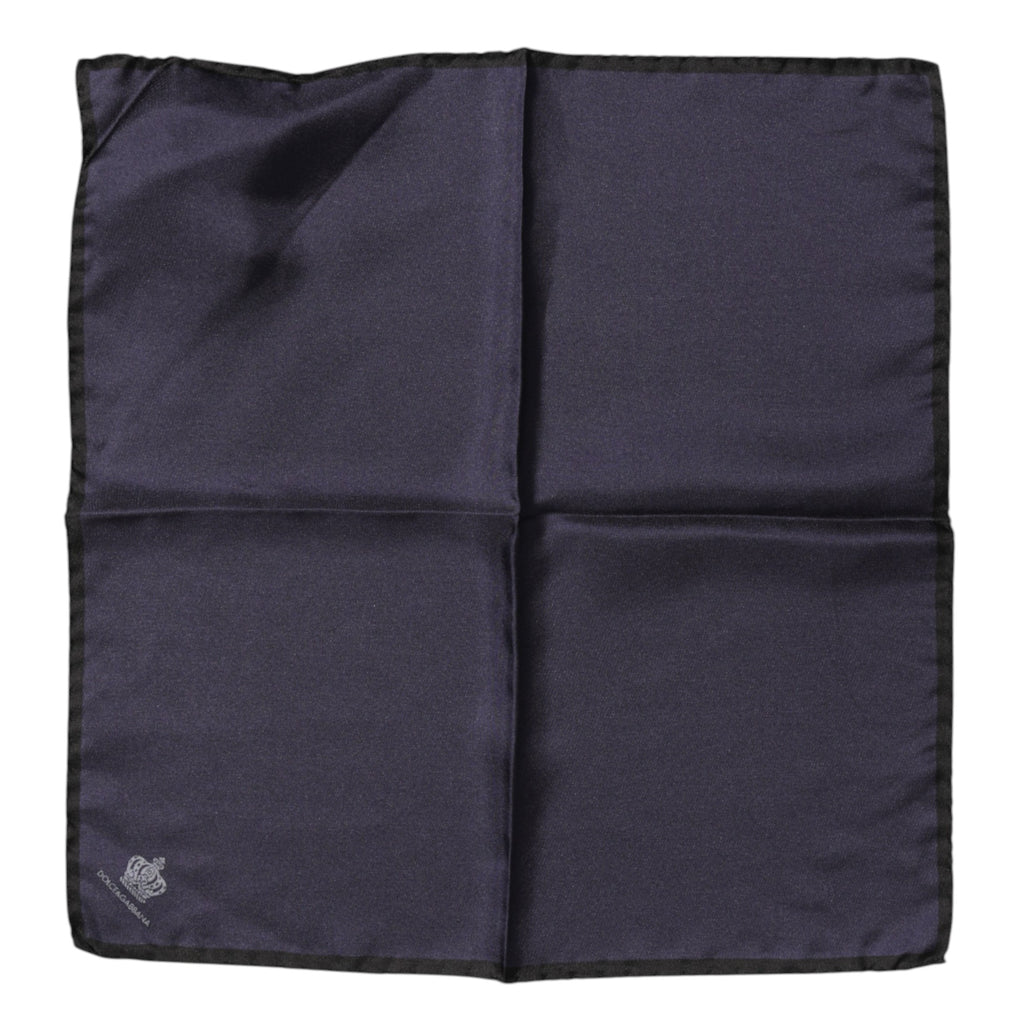 Foulard carré en soie bleu DG Crown pour homme Dolce &amp; Gabbana