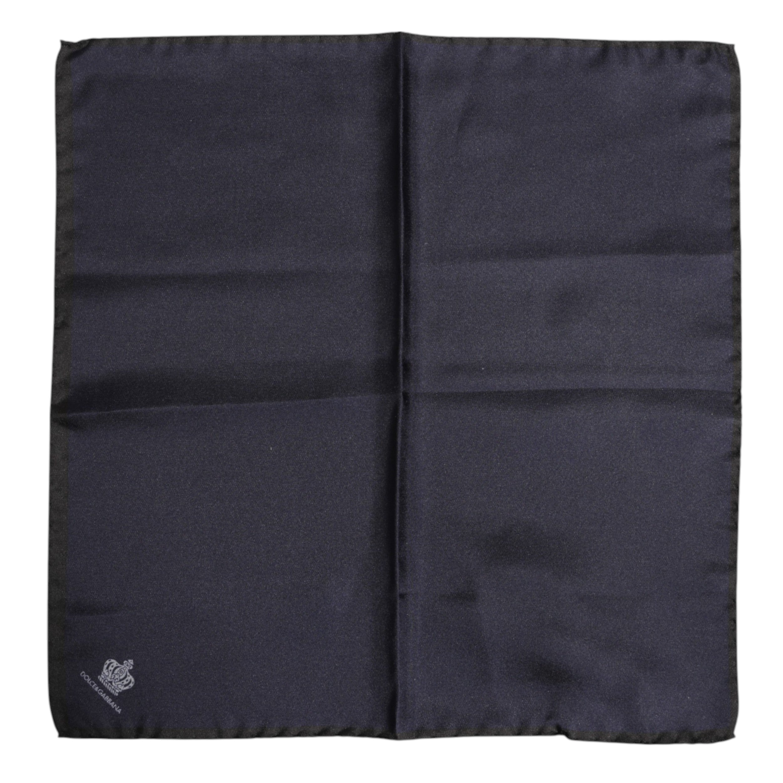 Dolce &amp; Gabbana Blauer quadratischer Foulard aus Seide mit DG-Krone für Herren