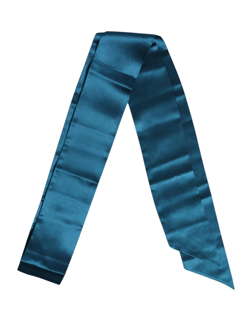 Foulard fin en satin de soie bleu Dolce &amp; Gabbana