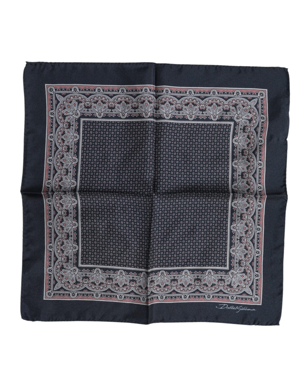 Foulard carré en soie fantaisie multicolore Dolce &amp; Gabbana