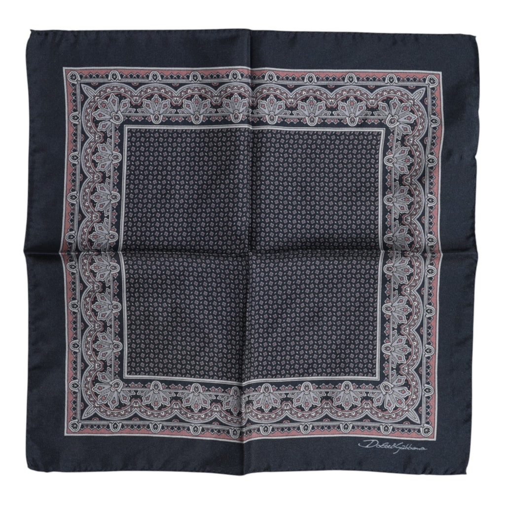 Foulard carré en soie fantaisie multicolore Dolce &amp; Gabbana