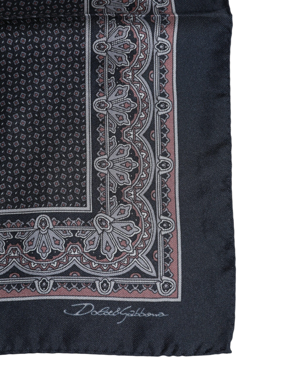 Foulard carré en soie fantaisie multicolore Dolce &amp; Gabbana