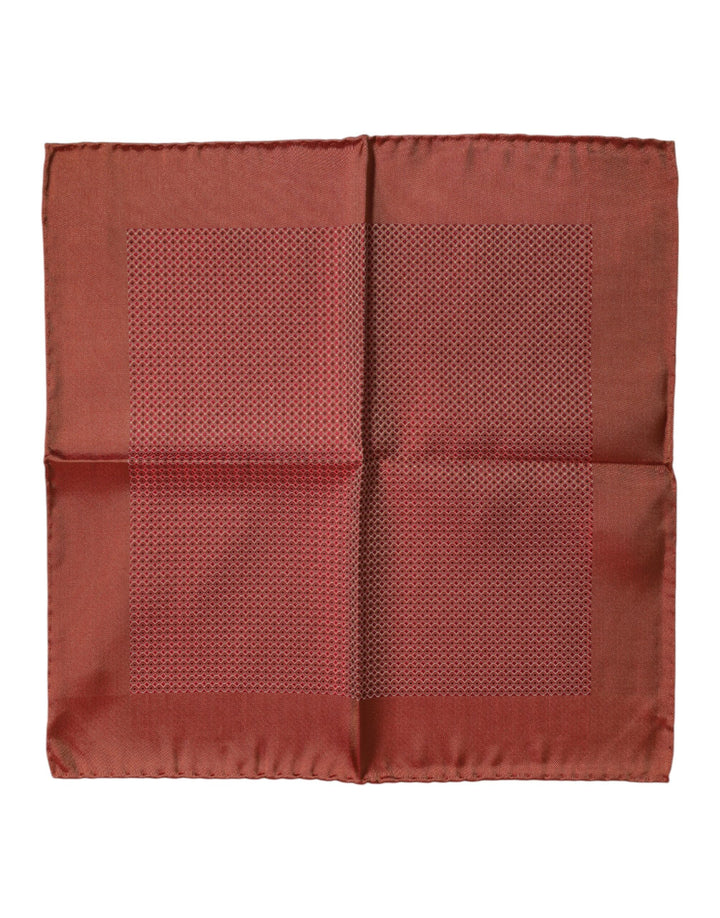 Dolce & Gabbana Orange Silk Square Men Foulard Scarf