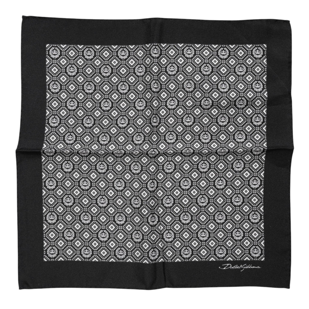 Foulard carré à motifs noir et blanc Dolce &amp; Gabbana