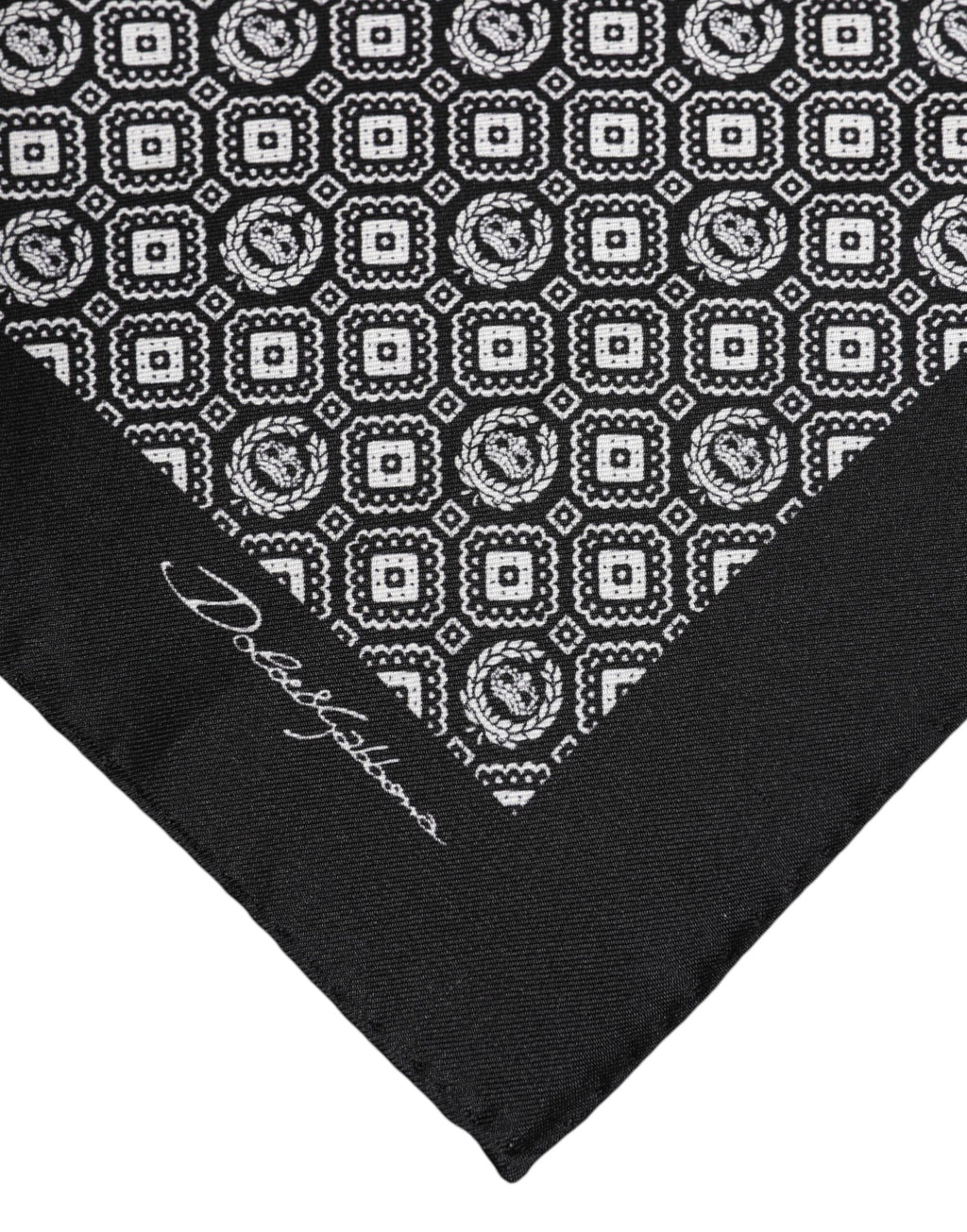 Foulard carré à motifs noir et blanc Dolce &amp; Gabbana