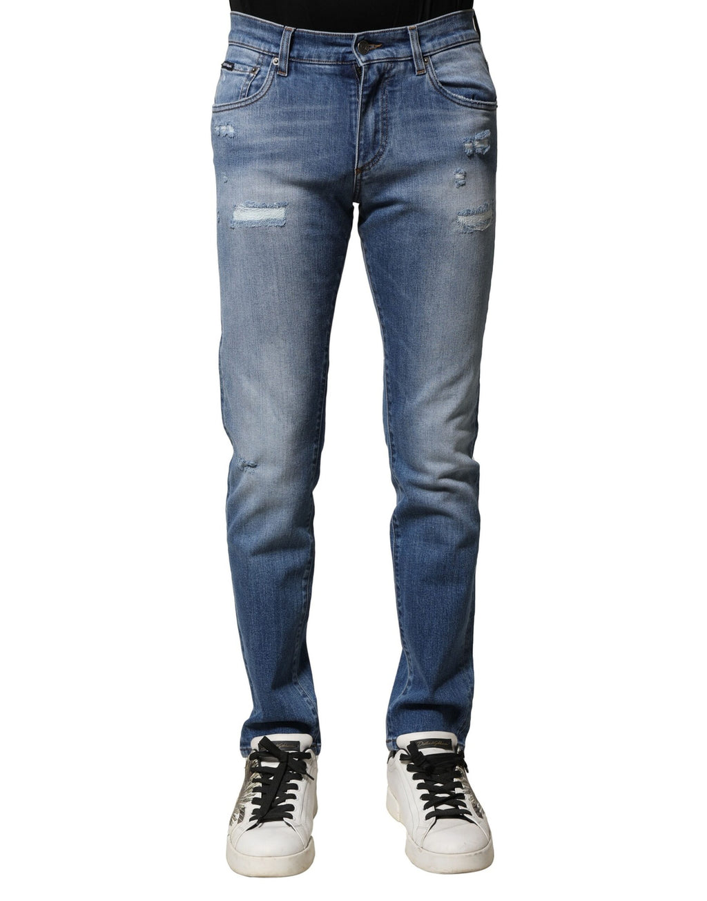 Dolce &amp; Gabbana – Skinny-Jeans aus gewaschener Baumwolle in Blau für Herren
