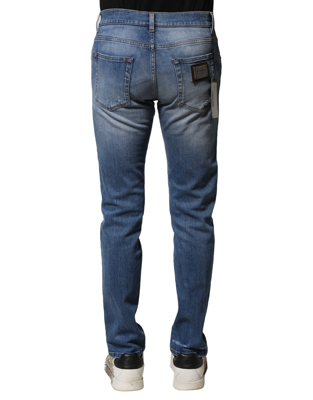 Dolce &amp; Gabbana – Skinny-Jeans aus gewaschener Baumwolle in Blau für Herren
