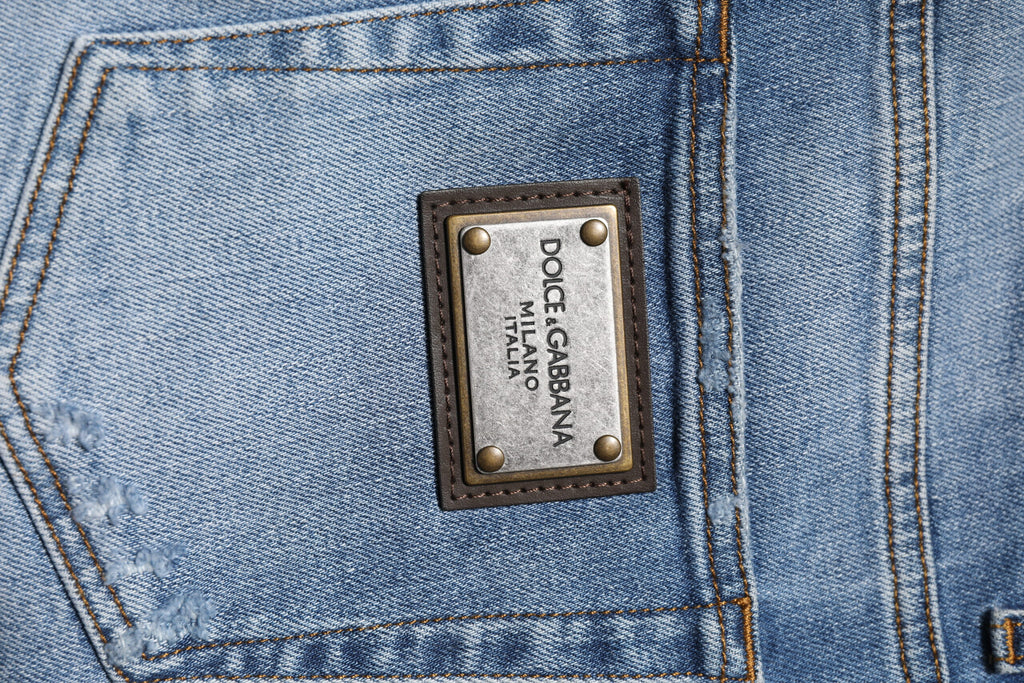 Dolce &amp; Gabbana – Skinny-Jeans aus gewaschener Baumwolle in Blau für Herren